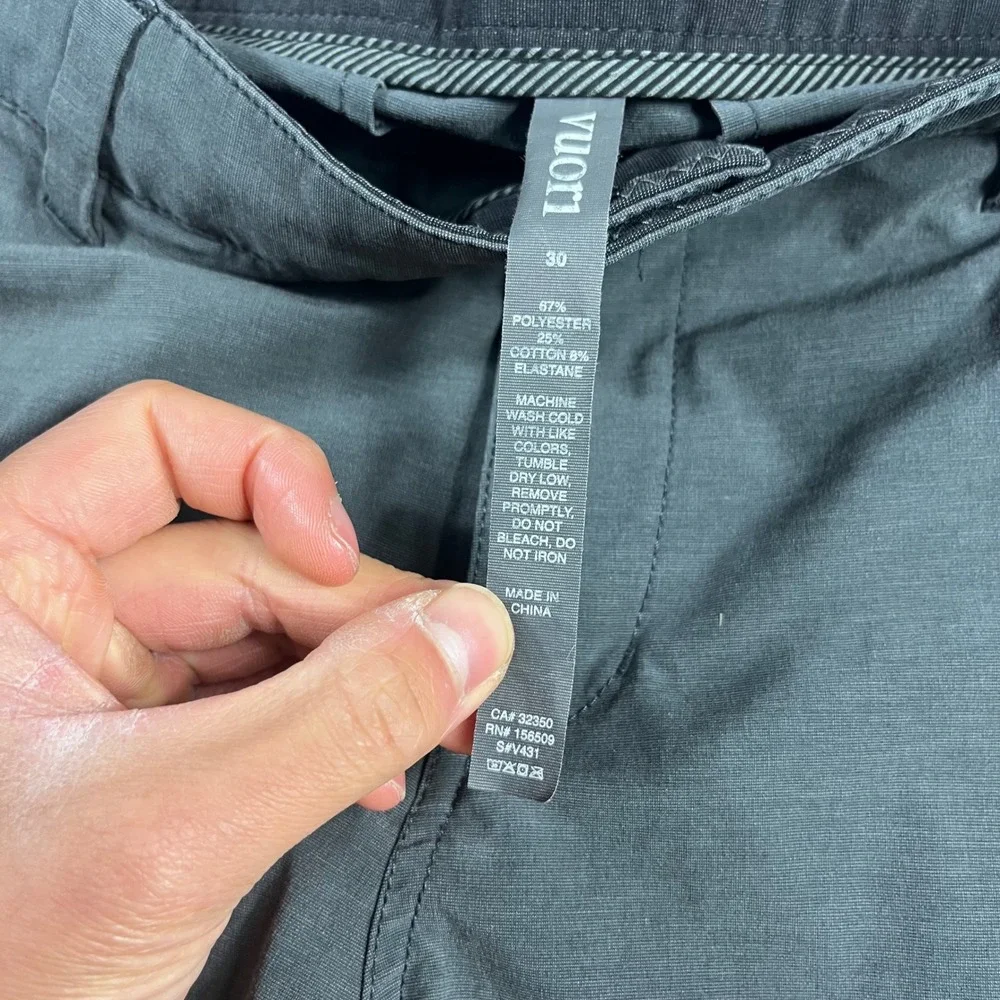 Vuori Aim Pant Mens 30 Charcoal Grey Slim Straight Performance Trousers V431‎